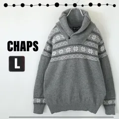 CHAPS チャップス★ノルディック柄ニット★ショールカラー★ウール混セーター★メンズL 2312D046