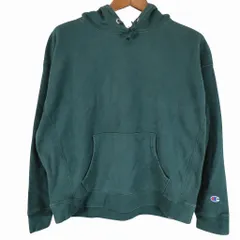 Champion チャンピオン リバースウィーブ フーディー パーカー 無地 ダークグリーン (メンズ XL) 中古 古着 O3955