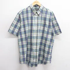 XL/古着 半袖 シャツ メンズ 90s ボタンダウン 黄系他 イエロー チェック 25apr28 中古 トップス