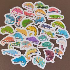 【商品番号S14】　カメレオンのフレークシール　爬虫類　シール