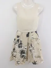 ◇ FRAY I.D フレイ アイディー 総柄 切替 ノースリーブ 膝丈 ワンピース サイズ0 ベージュ レディース P  【中古】 【1210200001564】