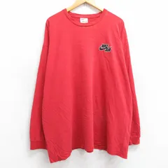 XL/古着 ナイキ NIKE 長袖 ビンテージ Tシャツ メンズ 90s ワンポイントロゴ AIR 大きいサイズ コットン クルーネック 赤 レッド spe 25sep