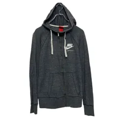 NIKE プリント スウェット パーカー ナイキ S ダークグレー フルジップ 古着卸 アメリカ仕入 a609-6273