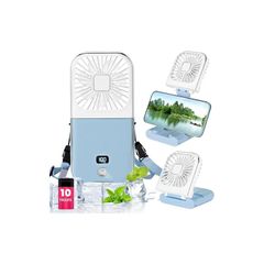 即納：携帯扇風機 5wayハンディファン ハンズフリー5wayスリムファン 首掛けスタンド扇風機 手持ちUSB扇風機【2024最新】 4段階風量調節 ミニ二つ折り可能 3000mAh大容量 電残量/ギア表示 スマホスタンド機能 充電式 軽量 静音 熱中症対 1