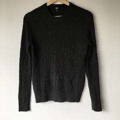 ユニクロ コットンカシミヤケーブルボートネックセーター レディース M グレー 2631202509280024