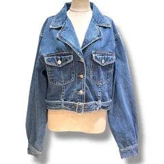 OLD GAP オールド ギャップ 短丈 クロップド デニムジャケット 80s 90s Y2K カジュアル ヴィンテージ ショート丈 ジージャン インディゴ Lサイズ レディース 春 夏 ゴーゴー古着セントラルパーク名古屋店 No.久名578Y