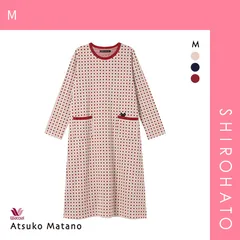 11％OFF【SHIROHATO公式】【正規品・新品】ワコール マタノアツコ ワンピース ルームウェア パジャマ ドット 綿100％ Wacoal ATSUKO MATANO(M)