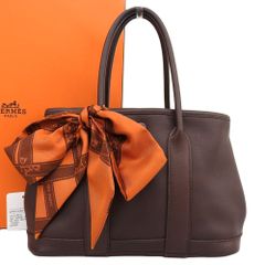 【本物保証】 希少 レア 箱付 超美品 エルメス HERMES ガーデンツイリーTTPM ガーデンパーティ ハバナ □H刻印 ハンドバッグ