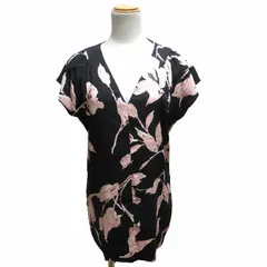 エスカーダ ESCADA シャツ カットソー 花柄 総柄 ノースリーブ 36 M 黒 ブラック ピンク /SY 0628 ■GY09のサムネイル