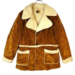 Willam Barry裏地ボアコーデュロイジャケットランチコート茶色ブラウン白オフホワイトくるみボタンy2kレトロvintageヴィンテージ40813