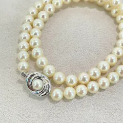 超豪華 極品 高品質 二連 真珠 ネックレス 金具silver刻印 共箱 2025年最新あこや真珠 ネックレス 鑑定書の人気アイテム - メルカリ