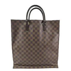 ルイヴィトン LOUIS VUITTON ダミエ サックプラ トートバッグ ハンド N51140 スクエア型 キャンバス 総柄 カバン ブラウン レッド レディース 