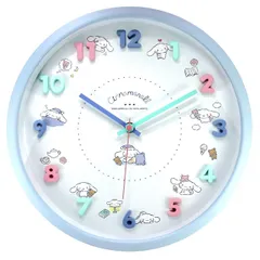 新品 ツジセル(Tsujiseru) サンリオ 掛け時計 アイコンウォールクロック ブルー 直径30cm アナログ 静音 連続秒針 シナモロール 2926254
