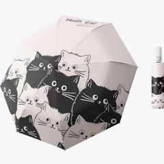 galliano Eden 折り畳み傘 軽量 猫柄 紫外線対策 ワンタッチ 自動開閉 可愛い 日傘 uvカット ネコ 超撥水 携帯 雨傘 晴雨兼用 コンパクト 