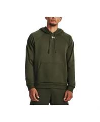 【送料無料】 アンダーアーマー メンズ パーカー・スウェット フーディー アウター Men's Rival Logo Embroidered Fleece Hoodie Od Green/ Wht