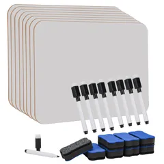 Hisredsun 8 パックの小さい乾燥した消去のホワイト ボード、21 x 30 cm は 8 つのペンおよび 8 つの消す物が付いている小型ホワイト ボード、学生、教室、家およびオフィスのための耐久の携帯用ホワイト ボードを味方しました