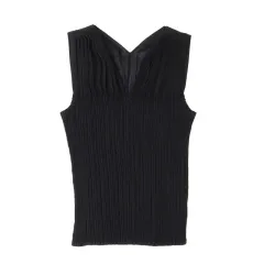 極美品 イッセイミヤケ FETE ワッフルプリーツ フリルブラウス レッド 2 極美品 イッセイミヤケ FETE ワッフルプリーツ フリルブラウス