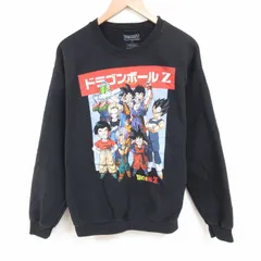 L/古着 長袖 スウェット メンズ アニメ ドラゴンボールZ ベジータ クルーネック 黒 ブラック 25jun04 中古 スエット トレーナー トップス