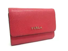 ■美品■ FURLA フルラ バビロン レザー 三つ折り 財布 ウォレット 札入れ 小銭入れ レディース レッド系 DG9943
