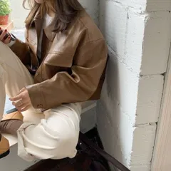 新品未使用品 001490F PUレザー フェイクレザー ジャケット アウター ブラウン