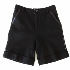 バーバリー ロンドン BURBERRY LONDON パンツ ハーフパンツ ショートパンツ ホース ロゴ 刺繍 ノバチェック柄 パイピング 110A 黒 ブラック 国内正規品