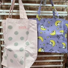 アースミュージック＆エコロジー×スヌーピー　トートバッグ・ドリーミングナイトスヌーピー柄ビッグトート　　s