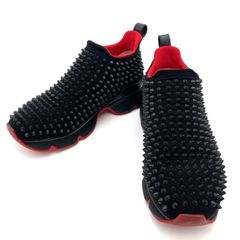 【K718】Christian Louboutin/(クリスチャンルブタン)/スパイクスニーカー/スリッポン/スニーカー/サイズ36/1190555/黒/スタッズ