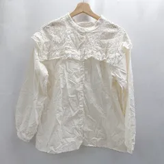 ◇ ⊂ SM2 サマンサモスモス コットン100% レース 長袖 ブラウス サイズF ナチュラル レディース E  【1502030043914】