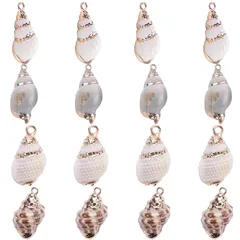 【特価】[SUNNYCLUE] 16個4種 シェル チャーム ビーチ パーツ ペンダント 貝殻 ネックレス 貝 つぶ貝 イヤリング オーシャン ブレスレット 海洋 てんねん素材 貝細工 海洋シリーズ ビーチ小物 接続パーツ キーホルダー チョーカー アクセサリ