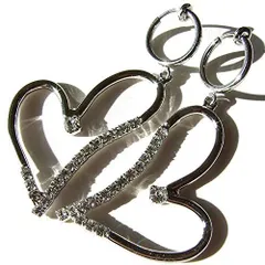 イヤリング 装着簡単 キュートハート レディースアクセサリー シルバーカラー