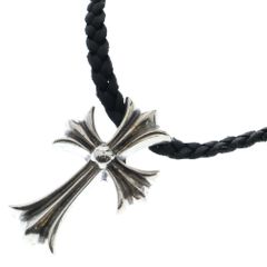 CHROME HEARTS (クロムハーツ) CH CRS SMLスモールCHクロス BC ボロチップブレイド ネックレス シルバー