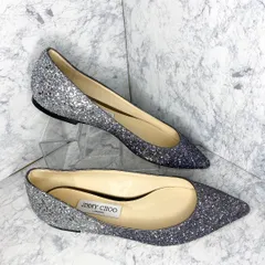 【JIMMY CHOO 】24cm グリッターフラットシューズ　きらきらシューズ
