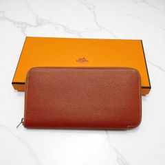 美品✨ エルメス アザップロング シルクイン 長財布 ブラウン - メルカリ