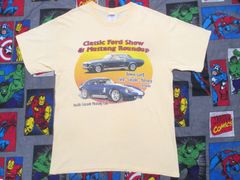 GILDAN フォード マスタング クラシックカープリントTシャツ L 黄色 USA古着