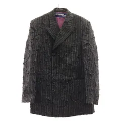 JUNYA WATANABE COMME des GARCONS (ジュンヤワタナベ コムデギャルソン) 04AW デストロイ加工 ストライプ テーラードジャケット WN-J043 グレーのサムネイル