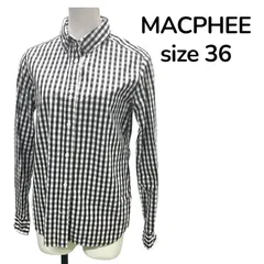 ◇マカフィーMACPHEE チェック柄 シャツ 黒 白 レディース size 38 S5T211