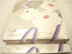 平和屋着物◎六通柄袋帯　華の舞　銀糸　正絹　逸品　DAAS9552zy