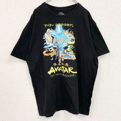 古着 used　アバター 伝説の少年アン　AVATAR　半袖アニメプリントTシャツ　レトロ　クルーネック　黒　ブラック　Mサイズ