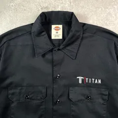 Dickies ディッキーズ TITAN 企業ロゴ刺繍 半袖ワークシャツ メンズL相当 