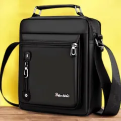 ショルダーバッグ 斜め掛け 肩掛け メンズ レディース 軽量 ビジネス ハンドバック 持ち手 黒色 新品 最短発送