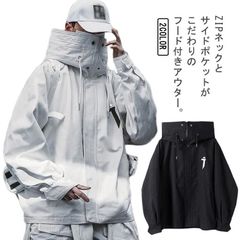 ダックス パーカー ジャケット M フード 白 ホワイト 春秋 DMW 白 長袖 春秋 ジャケット アウター フード付き モード系