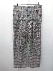 ◇ JUNRed ジュンレッド チェック柄 ワイドパンツ テーパード スラックス サイズM ブラック系 レディース E  【1405140015812】