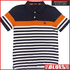 日本製 バーバリー 廃盤 ポロシャツ M メンズ 半袖 ネイビー TY1831