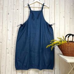 新品 バルーンワンピース デニムワンピース コットン ブルー フリー