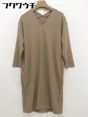 ◇ Simplicite シンプリシテェ Vネック 長袖 膝丈 ワンピース ブラウン レディース  【中古】 【1112230005973】