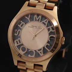 稼働 マークバイマークジェイコブス QZ ピンクゴールド文字盤 MBM3293 レディース腕時計 KMR 2000000 NSK