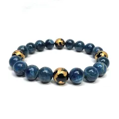 10mm 四神獣金彫水晶×アパタイト パワーストーン ブレスレット天然石 運気上昇 開運 幸運 金運 恋愛運 お守り 青龍 白虎 玄武 朱雀 メンズ・レディース　男性・女性　数珠ブレス　開運 [15]