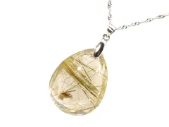 「1点もの 画像現品販売」 ゴールドルチルクォーツ ペンダントトップ パワーストーン ペンダント 天然石 シルバー925 金運