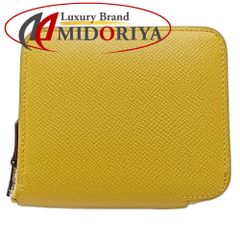 【中古】HERMES エルメス コインケース アザップコンパクト シルクイン C刻印 ヴォーエプソン ジョーヌアンプル レディース /181591