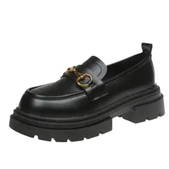 【在庫セール】歩きやすい スリッポン カジュアル 美脚 快適 ソール 学生 厚底 レディース 靴 ビットローファー [goodspoon]